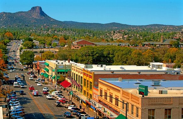 Downtown Prescott, city with many beautiful homes in the luxury division